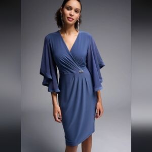 Joseph Ripkoff Signature Surplice Neckline Dress